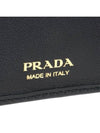 Vitello Triangular Logo Half Wallet Black - PRADA - BALAAN 8