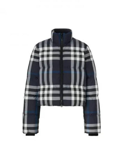 Check Crop Padding Night Blue - BURBERRY - BALAAN 2