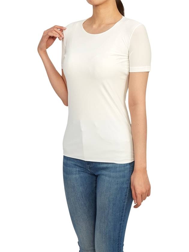 Crew Neck Plain Slim Polyamide Short Sleeve T-shirt White - JIL SANDER - BALAAN 6