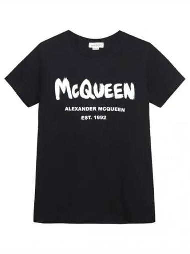 Graffiti Logo T Shirt Women s Short Sleeve Tee - ALEXANDER MCQUEEN - BALAAN 1