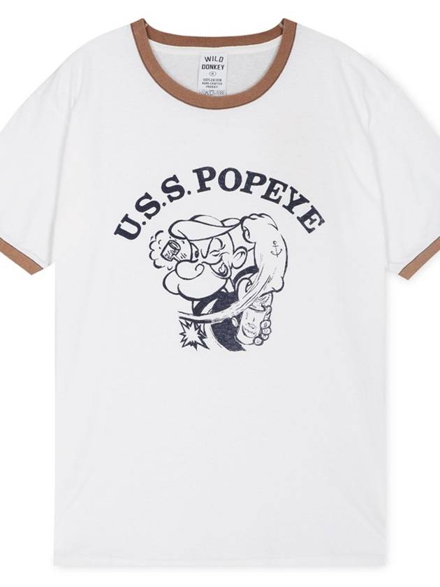 Wild Donkey Men s Popeye washed white navy short sleeve t shirt LIGHT - WILD DONKEY - BALAAN 3