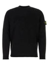 Raw Hand Cotton Crewneck Knit Top Black - STONE ISLAND - BALAAN 2