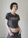 R?BATI Logo Crop Tshirt CHARCOAL - RUBATI - BALAAN 4