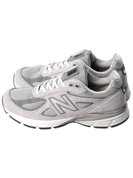 990 V4 Core Low Top Sneakers Grey Silver - NEW BALANCE - BALAAN.