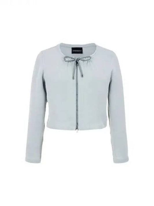 Women s Striped String Neck Jacket Gray 270449 - EMPORIO ARMANI - BALAAN 1