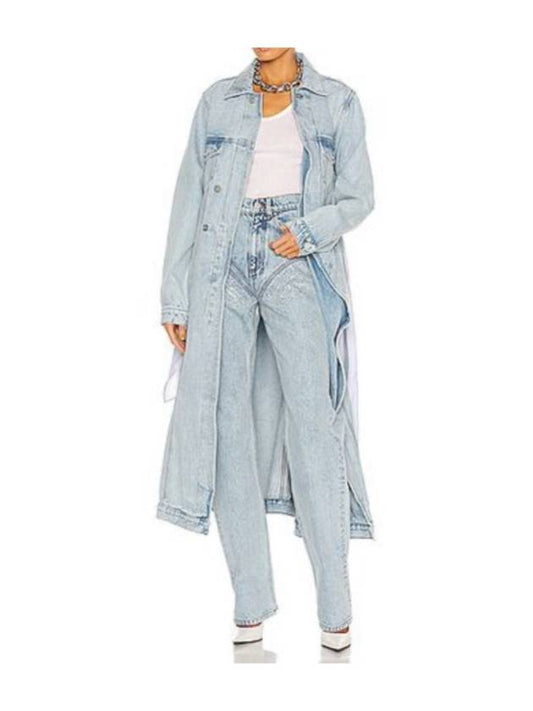 Y PROJECT Women's Blue Denim Full Lining Coat WCOAT26 S20 - Y/PROJECT - BALAAN 2