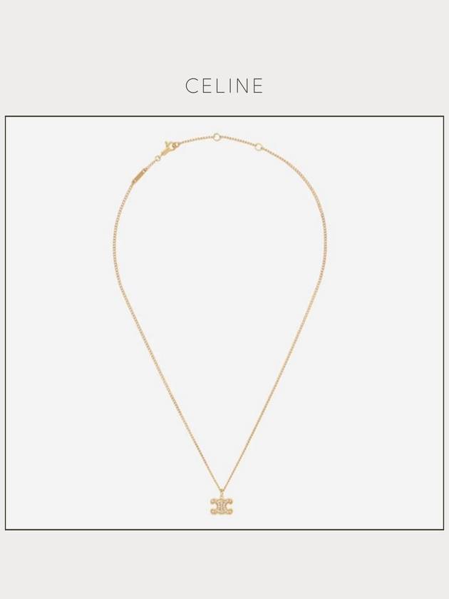 Triomphe Rhinestone Brass Crystal Necklace Gold - CELINE - BALAAN 2