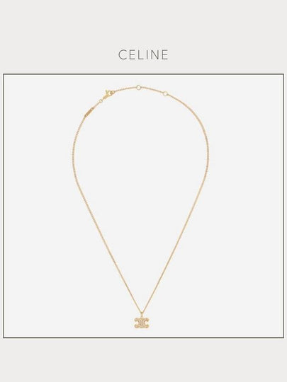 Triomphe Rhinestone Brass Crystal Necklace Gold - CELINE - BALAAN 2