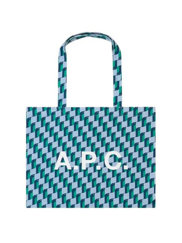 Diane Logo Penguin Pattern Tote Bag Pale Blue - A.P.C. - BALAAN 1