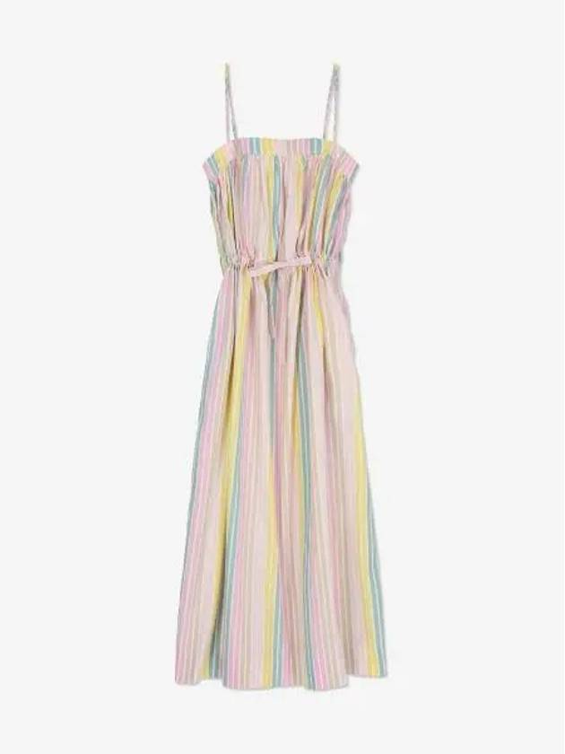 Women's Striped Strap Cotton Long Dress - GANNI - BALAAN 2