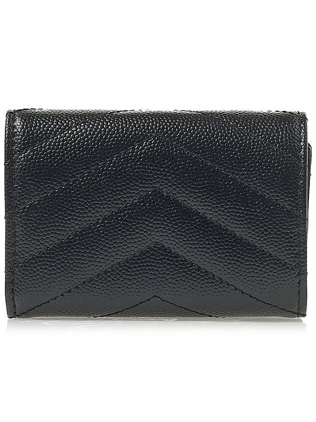 Monogram Quilted Mini Half Wallet Black - SAINT LAURENT - BALAAN 4