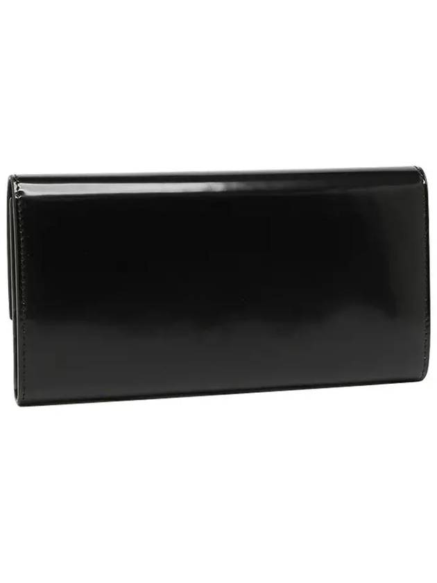 Gancini Flip Lock Leather Long Wallet Black - SALVATORE FERRAGAMO - BALAAN 3