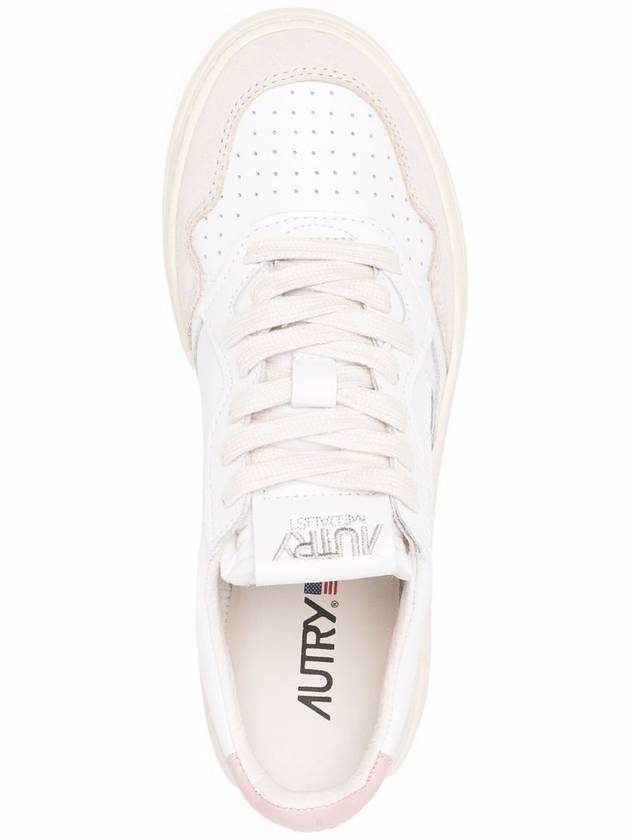 Medalist Leather Suede Low Top Sneakers White Pink - AUTRY - BALAAN 5