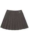 High waist wool like pleated skirt BROWN WOMAN - MALBON GOLF - BALAAN 1