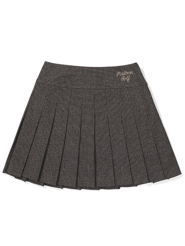 High waist wool like pleated skirt BROWN WOMAN - MALBON GOLF - BALAAN 1