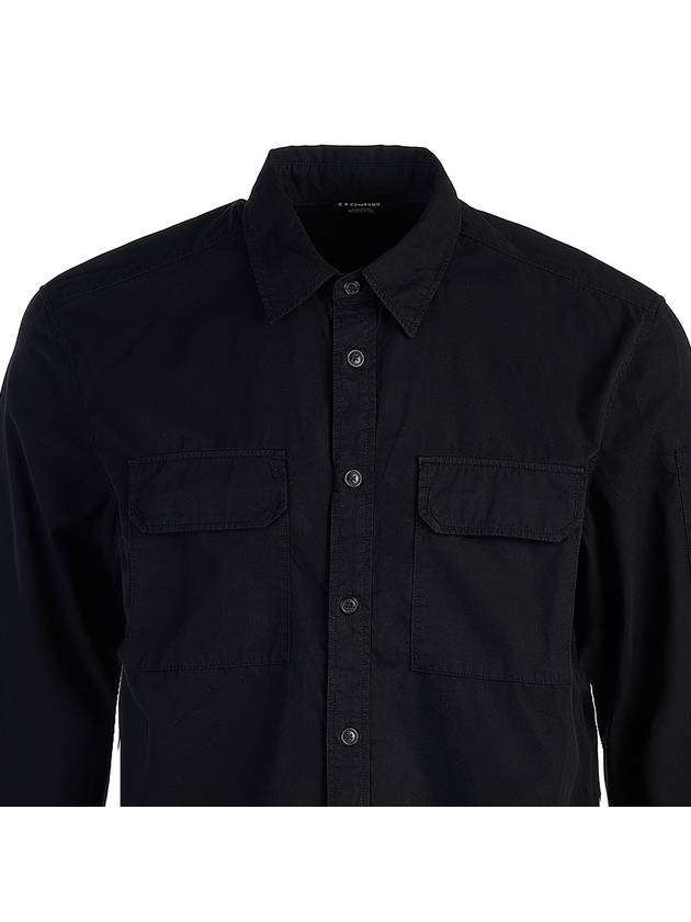 Gabardine Long Sleeve Shirt Black - CP COMPANY - BALAAN 5