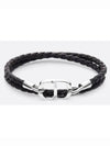 CD Icon Braided Leather Bracelet Black - DIOR - BALAAN 2