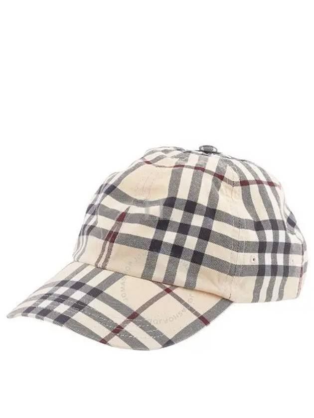 Check Pattern Cotton Ball Cap Beige - BURBERRY - BALAAN 2