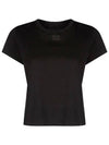 Logo Shrunken Cotton Jersey Short Sleeve T-Shirt Black - ALEXANDER WANG - BALAAN 2