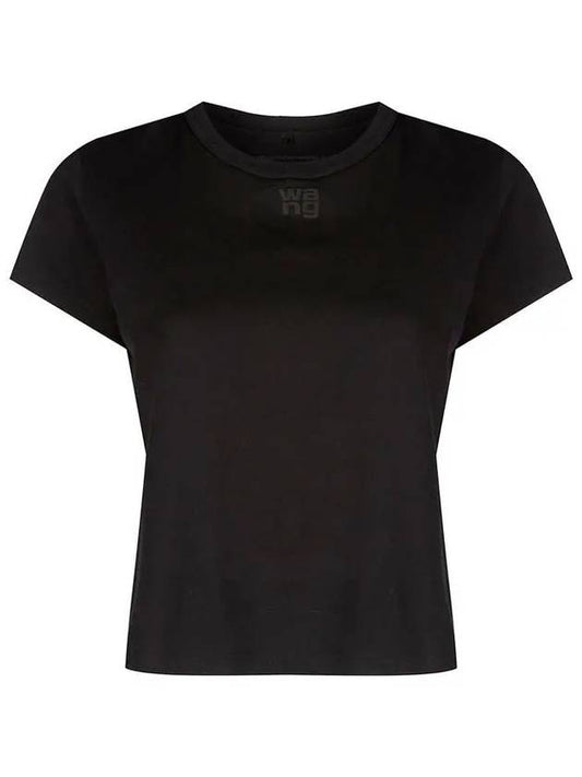 Rubber Rise Logo Short Sleeve T-Shirt Black - ALEXANDER WANG - BALAAN.