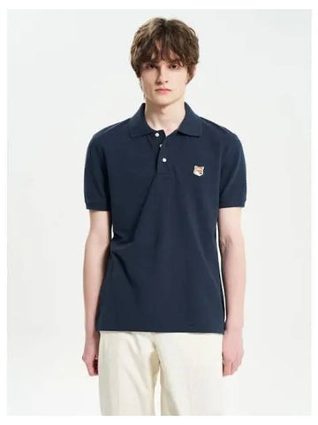 Men s Foxhead Patch Regular Polo T Shirt Ink Blue Domestic Product - MAISON KITSUNE - BALAAN 1