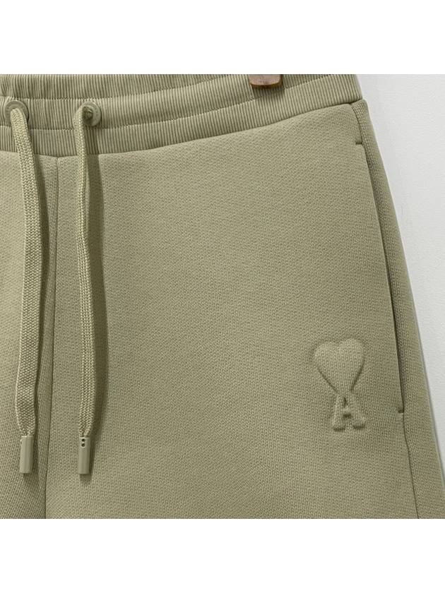 Embossed Logo Jersey Shorts Beige - AMI - BALAAN 6