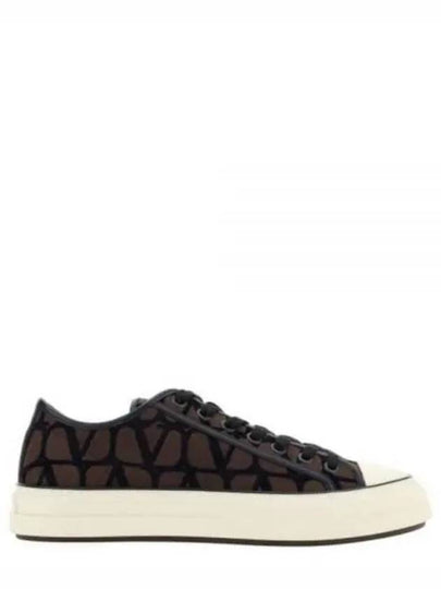 Toile Iconographe Low Top Sneakers Brown - VALENTINO - BALAAN 2