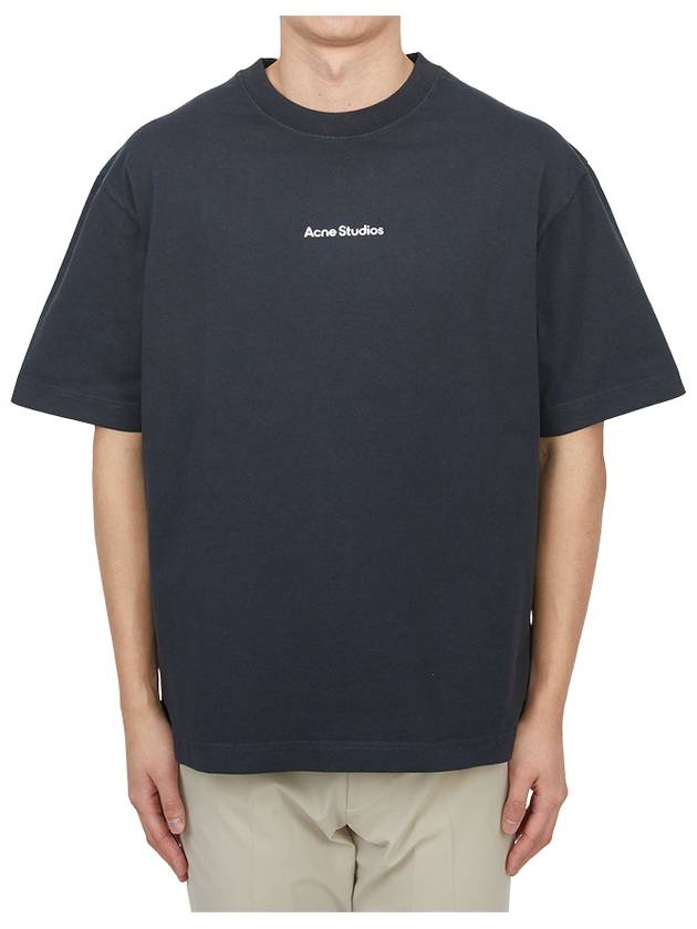 Stamp Logo Cotton Short Sleeve T-Shirt Black - ACNE STUDIOS - BALAAN 2