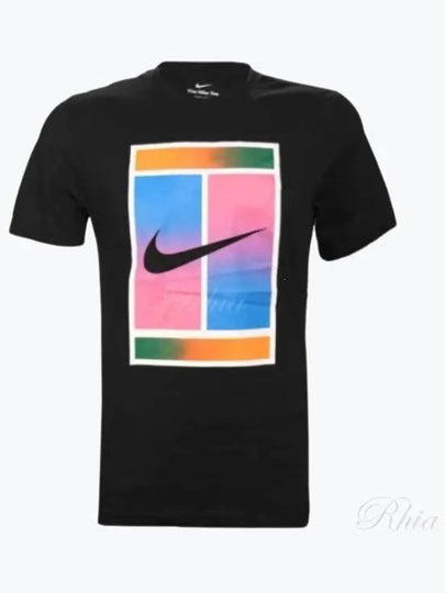 Men's Heritage Court Dri Fit Tennis Short Sleeves T-Shirt Black - NIKE - BALAAN 2