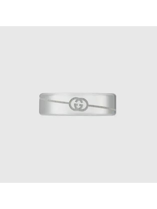 Diagonal Interlocking G Ring Silver - GUCCI - BALAAN 1