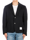 Men's 4 Bar Seesucker Loopback 4 Bar Sack Cardigan Navy - THOM BROWNE - BALAAN 2