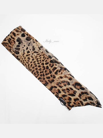 Leopard print silk crepe scarf 571161 3Y035 2760 - SAINT LAURENT - BALAAN 1