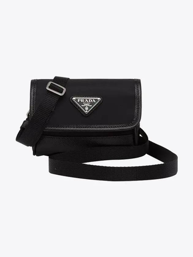 Triangle Logo Mini Re-Nylon Cross Bag Black - PRADA - BALAAN 2