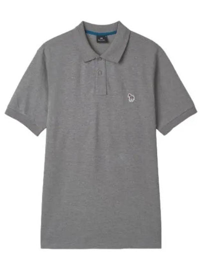 Regular Fit Zebra Logo Short Sleeve Polo Shirt Grey - PAUL SMITH - BALAAN 2