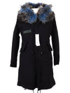 Women's Fox Fur Long Field Suit Black W2834L - AS65 - BALAAN 6