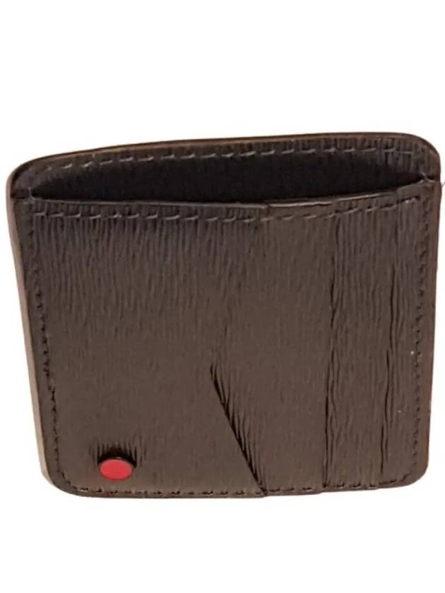 Texture Leather Card Wallet Brown - KITON - BALAAN 5