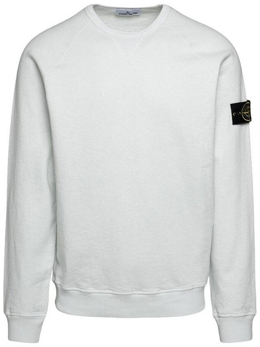 Garment Dyed Malfile Fleece Crewneck Sweatshirt Light Blue - STONE ISLAND - BALAAN 2