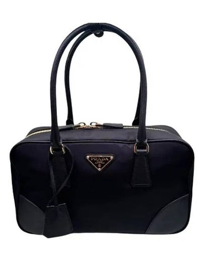 Re-Edition 1978 Re-Nylon Saffiano Leather Medium Tote Bag Black - PRADA - BALAAN 2