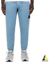 Waffen Patch Cotton Fleece Track Pants Avio Blue - STONE ISLAND - BALAAN 2