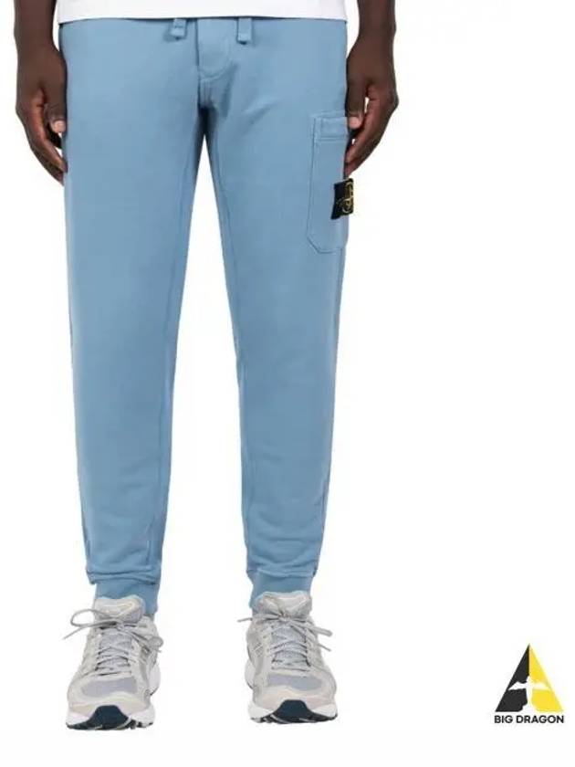 Waffen Patch Cotton Fleece Track Pants Avio Blue - STONE ISLAND - BALAAN 2