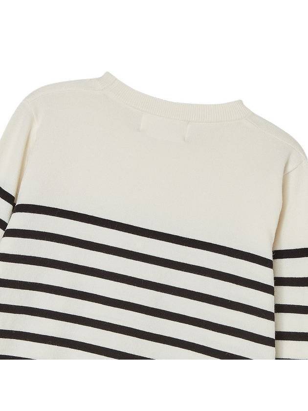 Stripe Round Neck Sweater Ivory - THE GREEN LAB - BALAAN 5