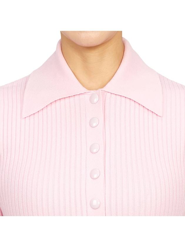 Courr ges 323MPO017FI0001 POWDER PINK Women s Short Sleeve Knit - COURREGES - BALAAN 8