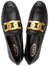 Kate Metal Logo Leather Loafers Black - TOD'S - BALAAN 3