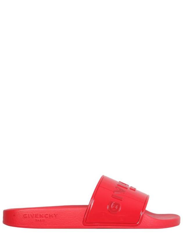 embossed logo rubber slide slippers red - GIVENCHY - BALAAN 2