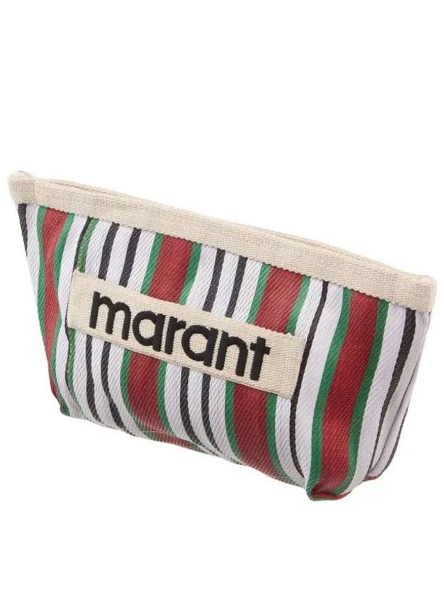 Embroidered Logo Pouch Bag Red - ISABEL MARANT - BALAAN 4