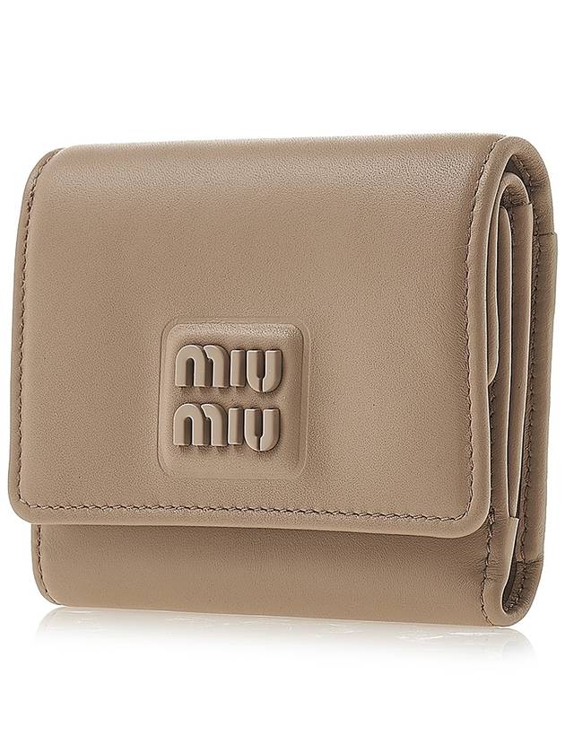 Small Leather Tri-Fold Half Wallet Cameo - MIU MIU - BALAAN 3