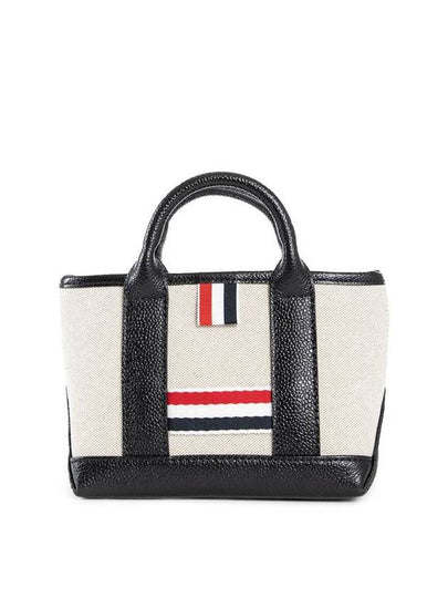 RWB Stripe Cotton Canvas Mini Tool Tote Bag Black Beige - THOM BROWNE - BALAAN 2