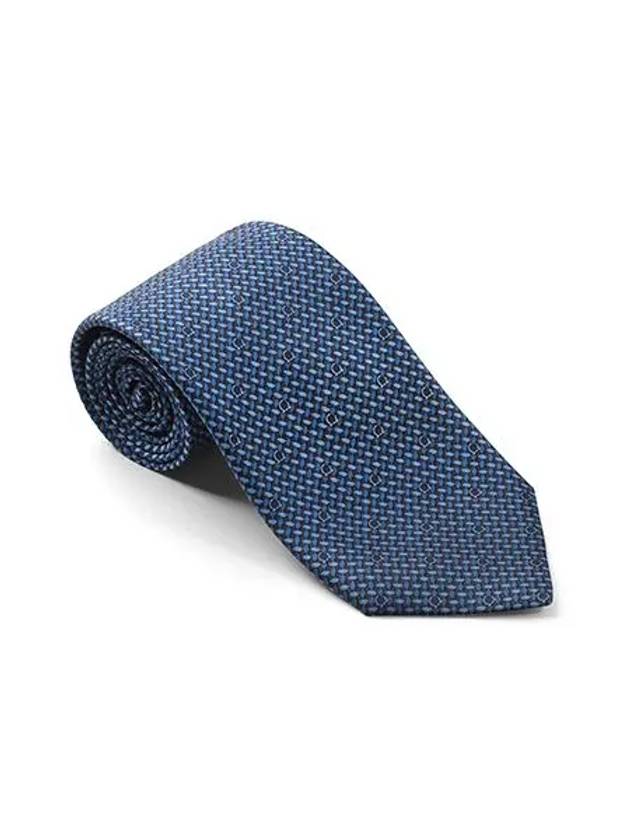 Gancini Print Silk Tie Navy Blue - SALVATORE FERRAGAMO - BALAAN 6