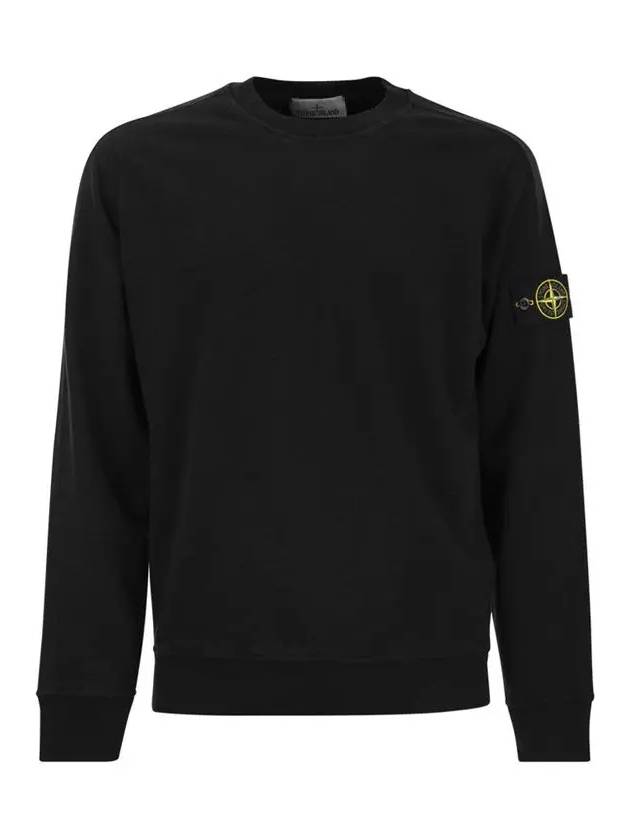 Garment Dyed Malfile Crewneck Sweatshirt Black - STONE ISLAND - BALAAN 3