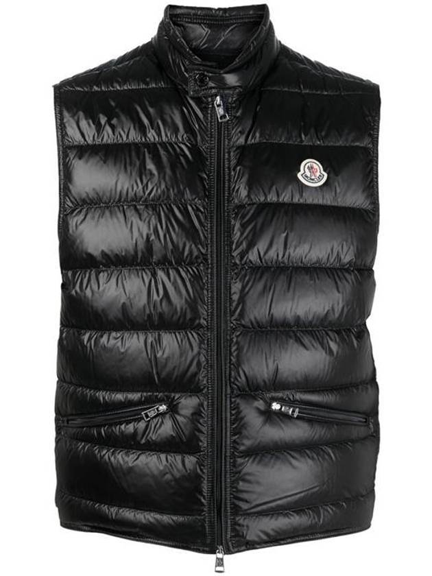 Gui Logo Patch Down Vest Black - MONCLER - BALAAN 1